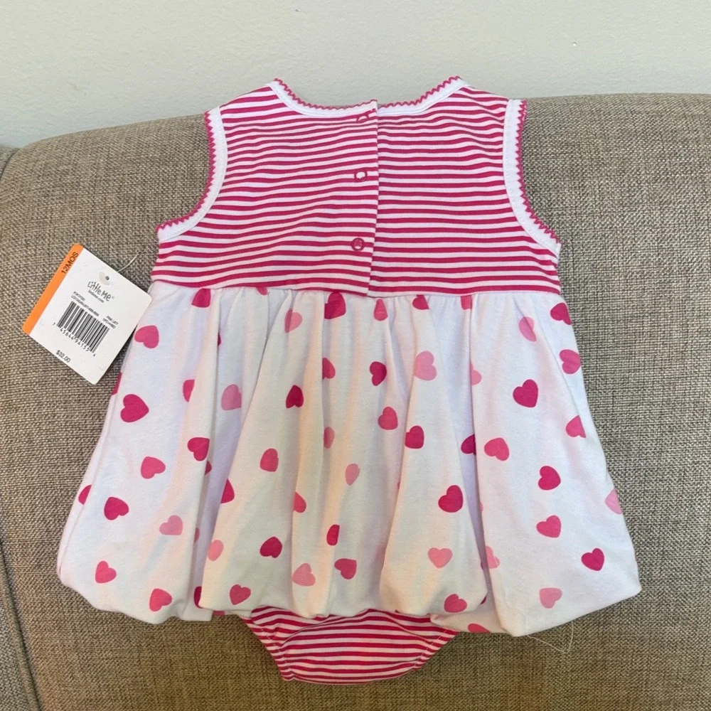 Little Me Pink and White Heart Diaper Cover